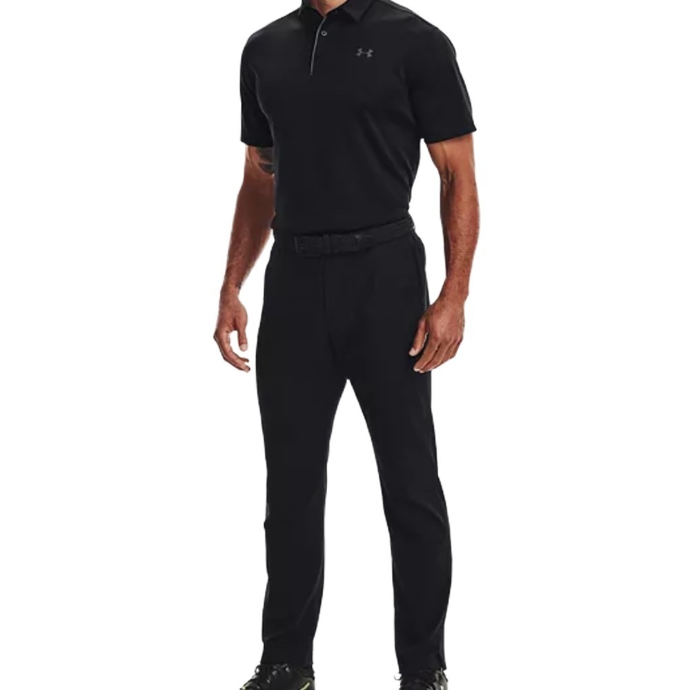 Men’s Black Three-Button Short Sleeve Polo by Under Armour, 3XL